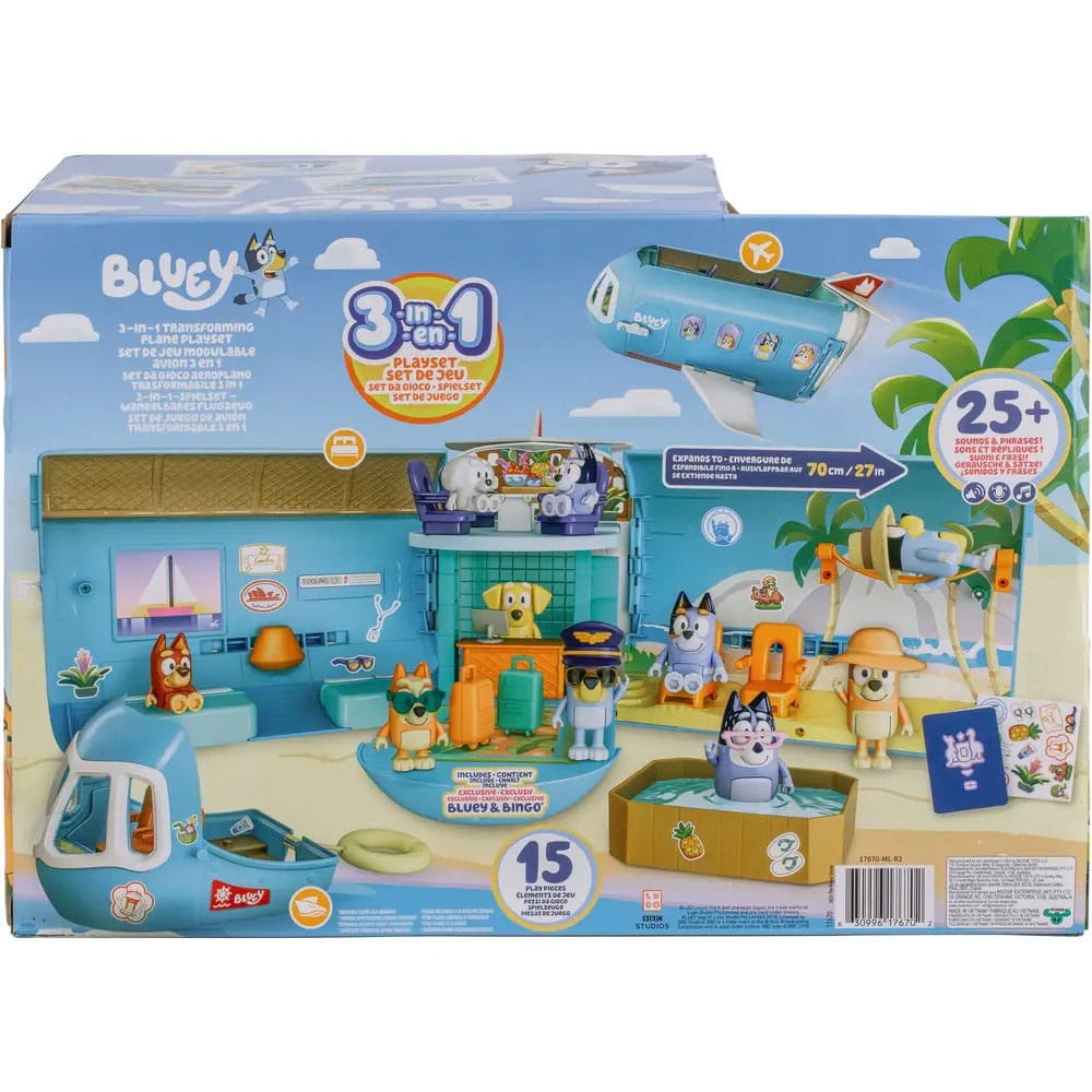 Bluey Mini Figure Playset Bluey Holiday 3in1 Set  0630996176702