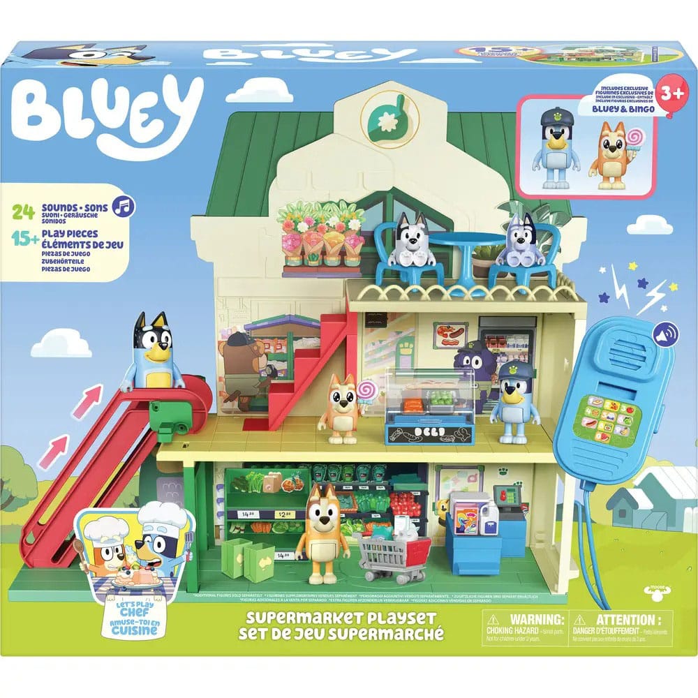 Bluey Mini Figure Playset Bluey Let's Play Chef Supermarket 0630996189184