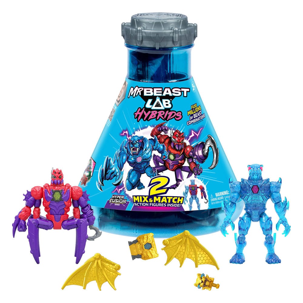Mr. Beast Lab Hybrids Series 2 Mini Figuren 2er-Pack Spider vs Energy Panther 11 cm  0630996249048