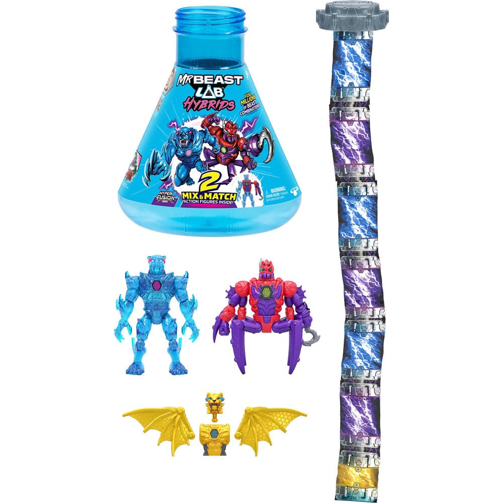 Mr. Beast Lab Hybrids Series 2 Mini Figuren 2er-Pack Spider vs Energy Panther 11 cm  0630996249048