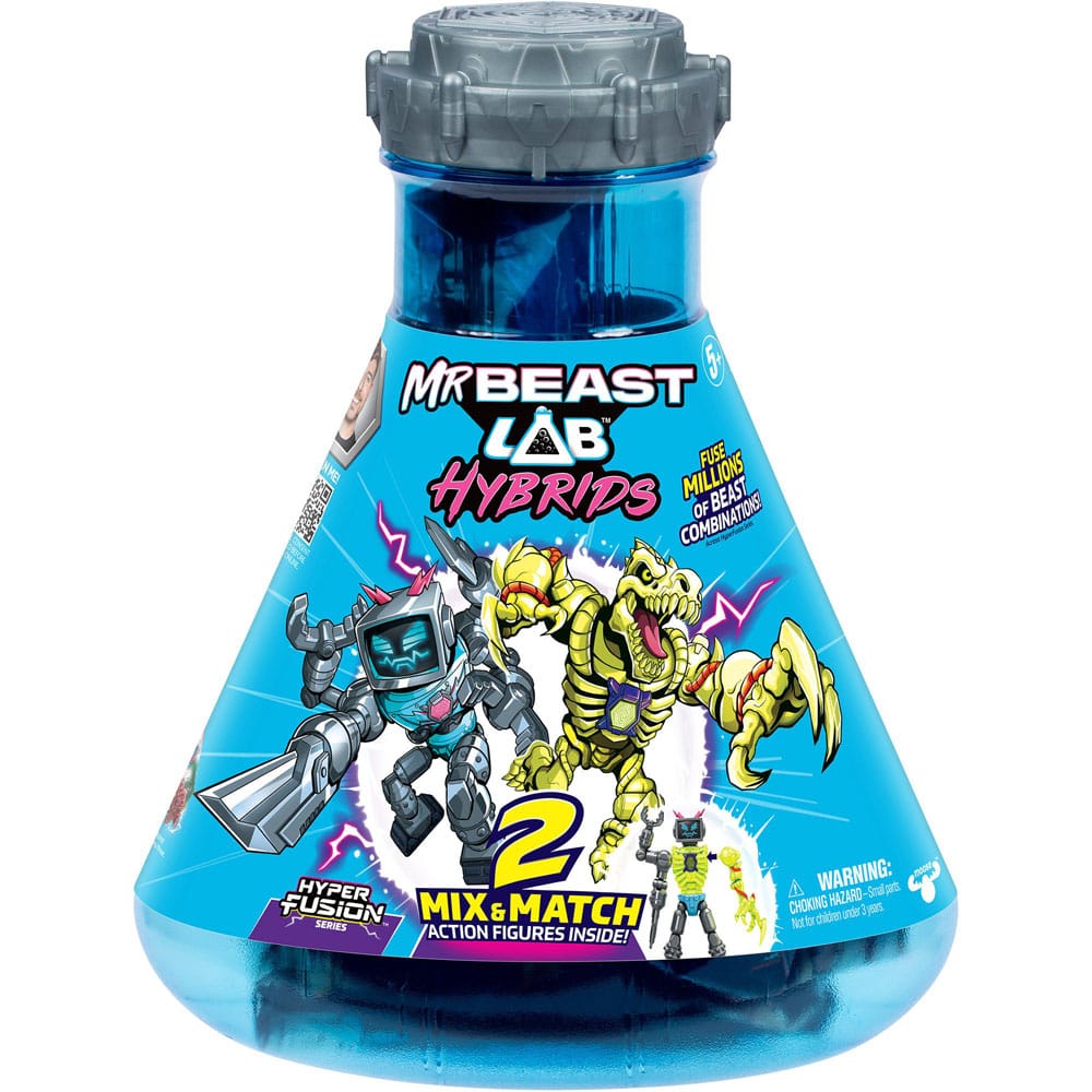 Mr. Beast Lab Hybrids Series 2 Mini Figuren 2er-Pack Lab-Bot vs Gid Skeleton 11 cm  0630996249055
