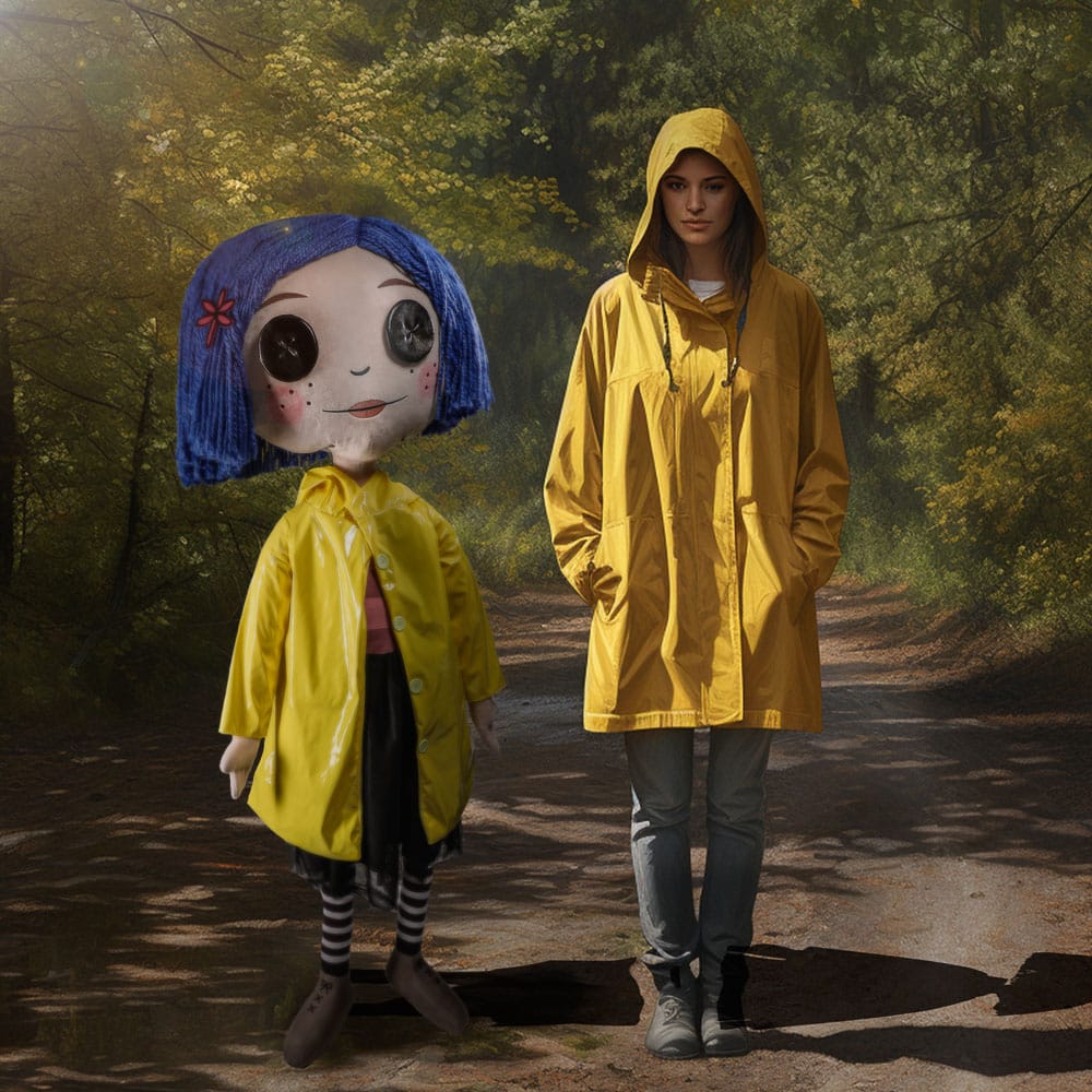 Coraline Life-Size Plush Figure Coraline with Button Eyes 152 cm 0883975181581