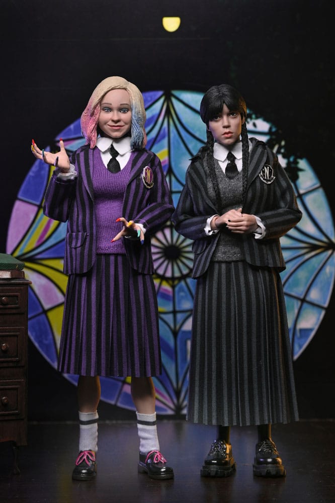 Wednesday Action Figures 2 Pack Wednesday Addams (Nevermore Uniform) and Enid 20 cm 0634482424209
