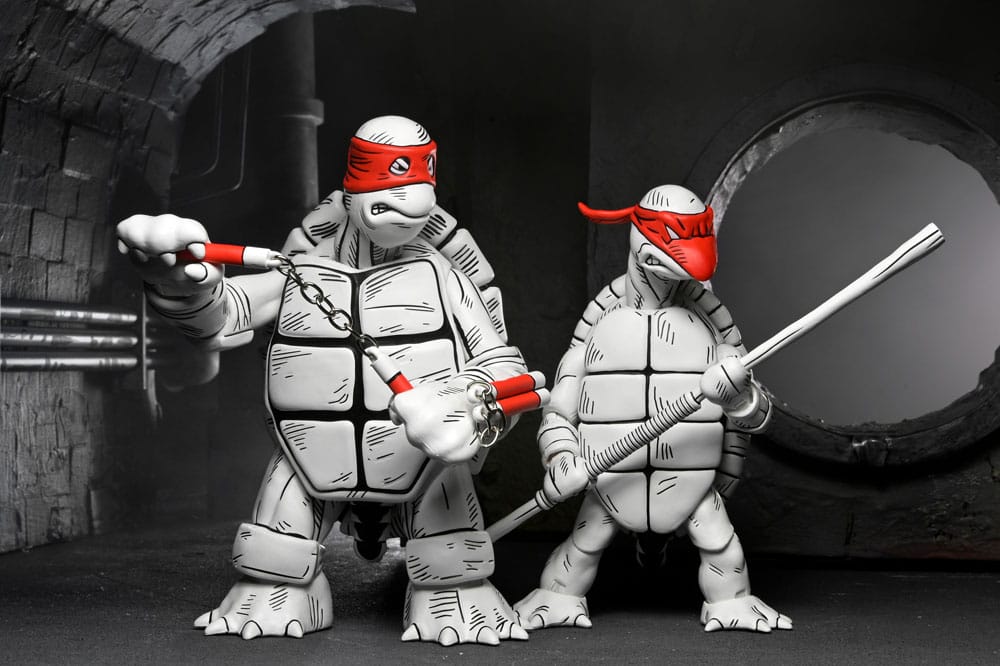 Teenage Mutant Ninja Turtles (Mirage Comics) Action Figures 2-Pack Black and White First Turtles 18 cm 0634482544990