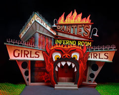 Beetlejuice (1988) Diorama Trenchcoat with Spikes Inferno Room Deluxe Set  0634482606254