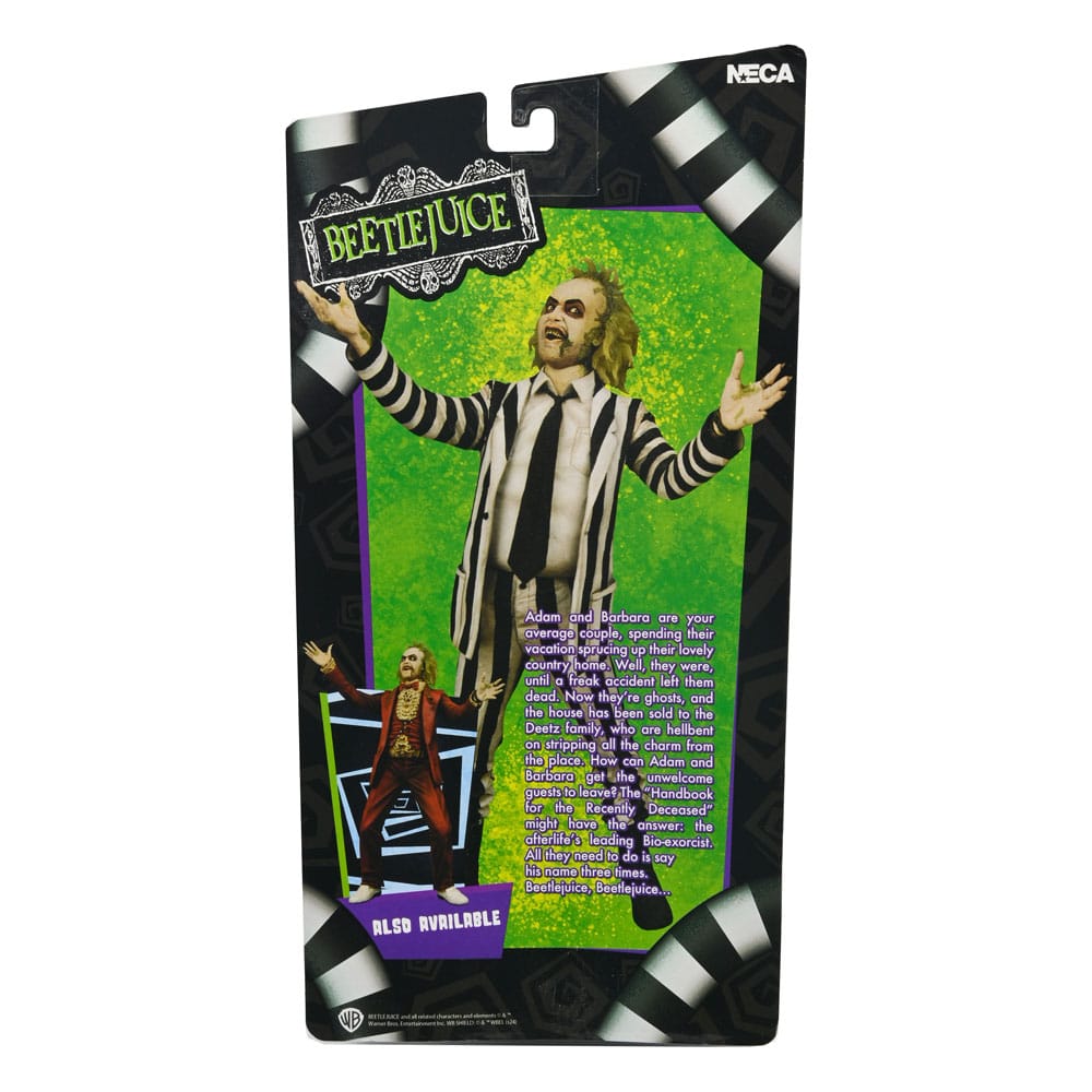 Beetlejuice 1988 Action Figure Beetlejuice Black and White Striped Suit 18 cm   0634482607435