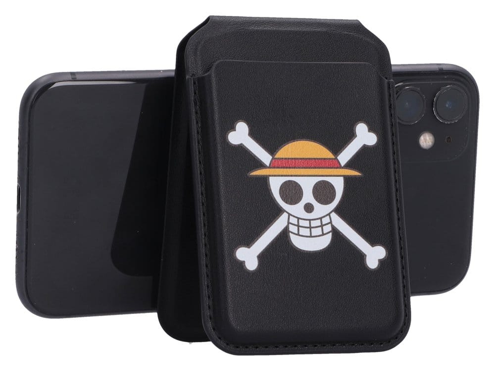 One Piece Card Holder Luffy Jolly Roger Black 10 cm 0801269164720