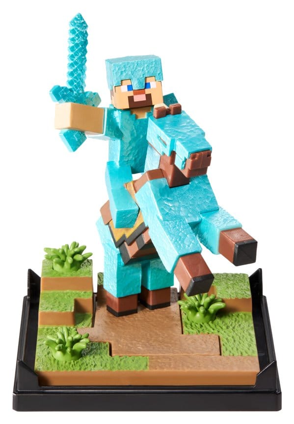Minecraft Figure Diorama Diamond Armor Steve and Horse 18 cm 0849421012731
