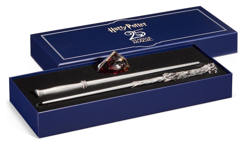 Harry Potter Celebration Wand Harry Potter 25th Anniversary Wands and Sorcerer's Stone Set 0849421011758