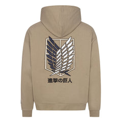 Attack on Titan Hooded Sweater Graphic Khaki Size S 8718526183986