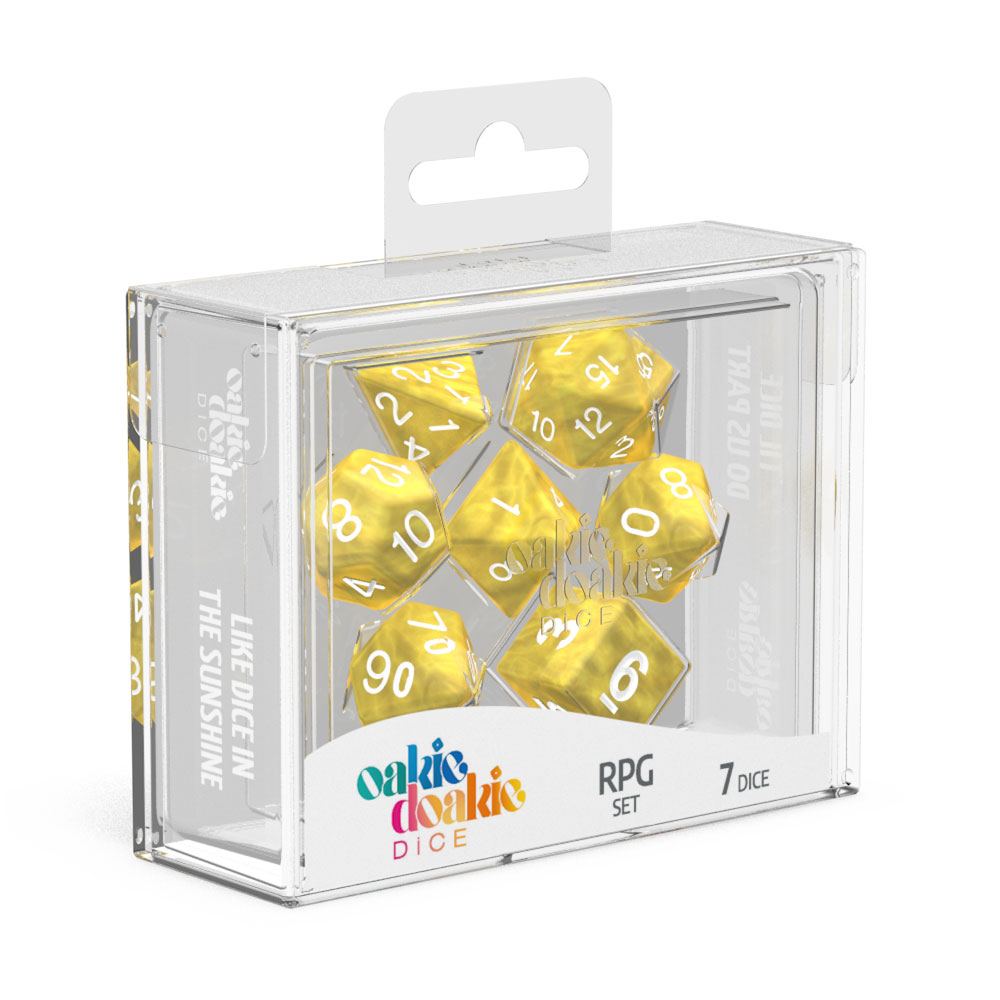 Oakie Doakie Dice RPG Set Marble - Yellow (7) 4056133701020