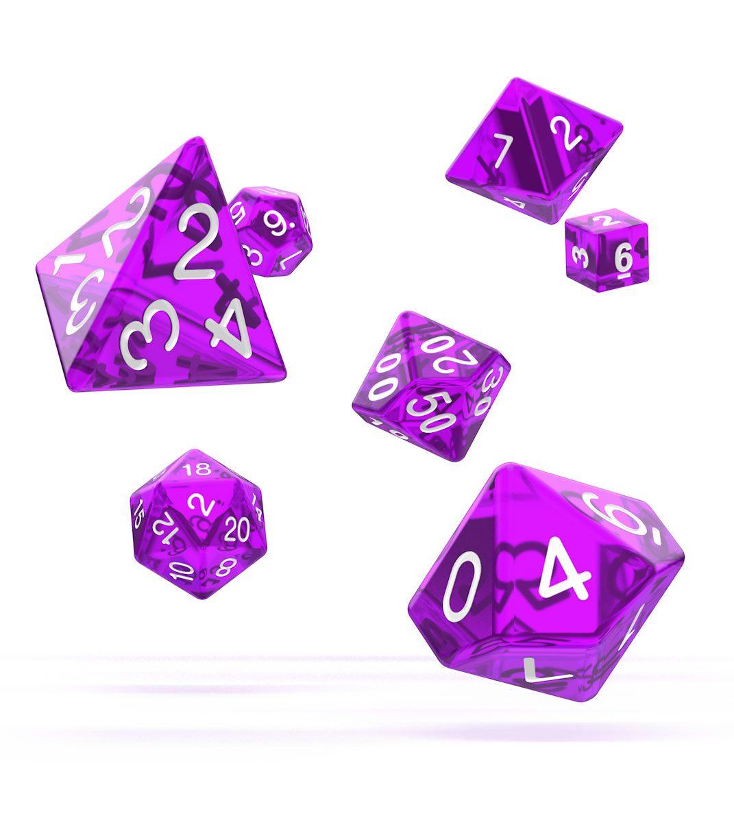 Oakie Doakie Dice RPG Set Translucent - Purple (7) - Amuzzi