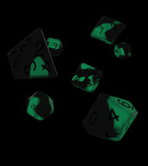 Oakie Doakie Dice RPG Set Glow In The Dark - Biohazard (7) - Amuzzi