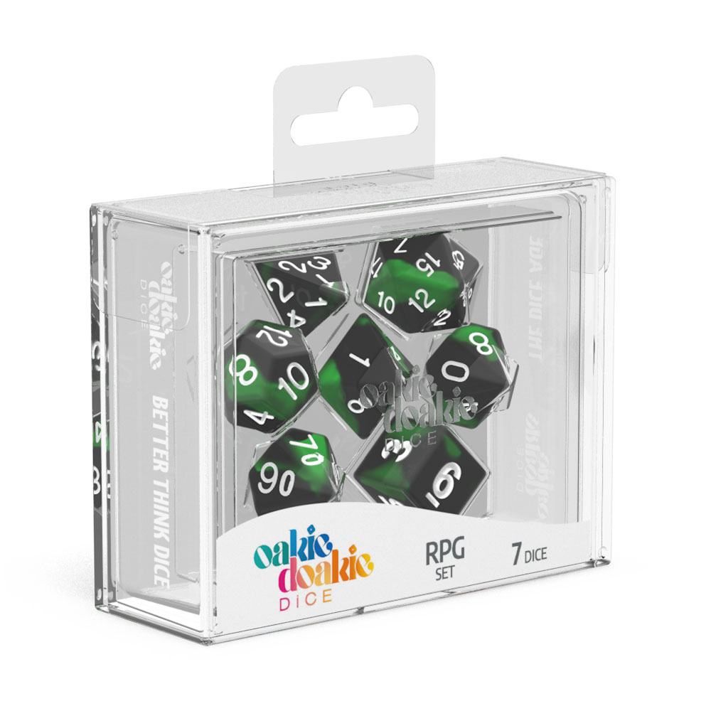 Oakie Doakie Dice RPG Set Glow In The Dark - Biohazard (7) - Amuzzi