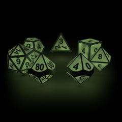 Oakie Doakie Dice RPG Set Metal Glow in the Dark - Druid's Blaze (7) 4056133701488