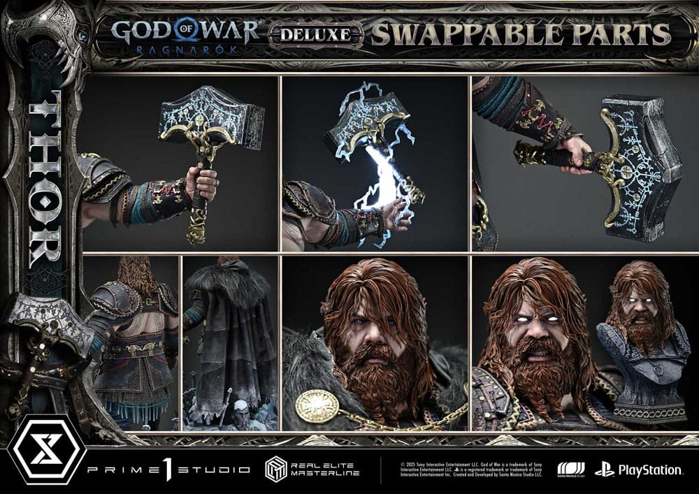 God of War: Ragnarök Real Elite Masterline Series Statue 1/3 Thor Deluxe Version 105 cm 4582647122001
