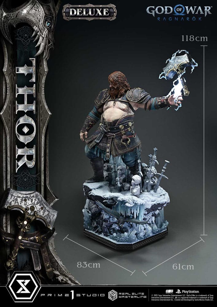 God of War: Ragnarök Real Elite Masterline Series Statue 1/3 Thor Deluxe Version 105 cm 4582647122001