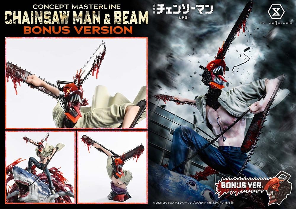Chainsaw Man Concept Masterline Series Statue 1/6 Chainsaw Man & Beam Bonus Version 73 cm 4582647125972