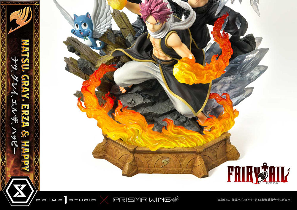 Fairy Tail PVC Statue 1/6 Natsu, Gray, Erza, Happy Deluxe Bonus Version 57 cm 4580708043968