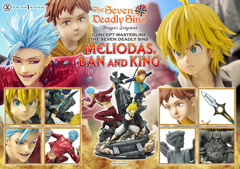Seven Deadly Sins Concept Masterline Series Statue Meliodas, Ban and King 55 cm 4580708048482