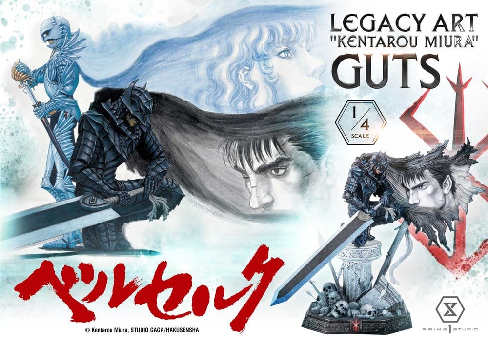 Berserk Legacy Art "Kentarou Miura" Statue 1/4 Guts 74 cm 4582647124531