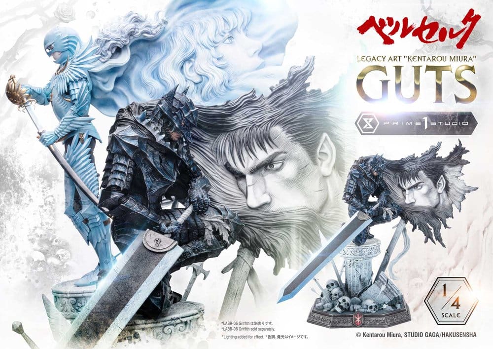 Berserk Legacy Art "Kentarou Miura" Statue 1/4 Guts Bonus Version 74 cm 4582647124548