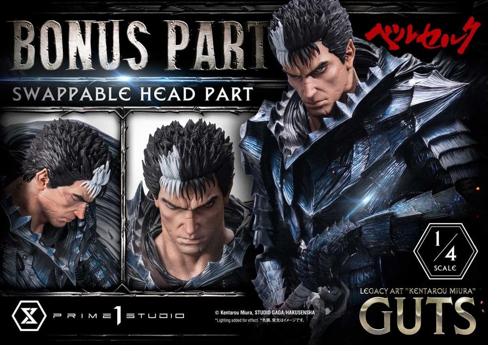 Berserk Legacy Art "Kentarou Miura" Statue 1/4 Guts Bonus Version 74 cm 4582647124548