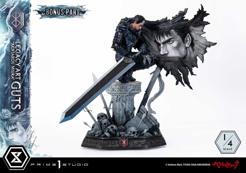 Berserk Legacy Art "Kentarou Miura" Statue 1/4 Guts Bonus Version 74 cm 4582647124548