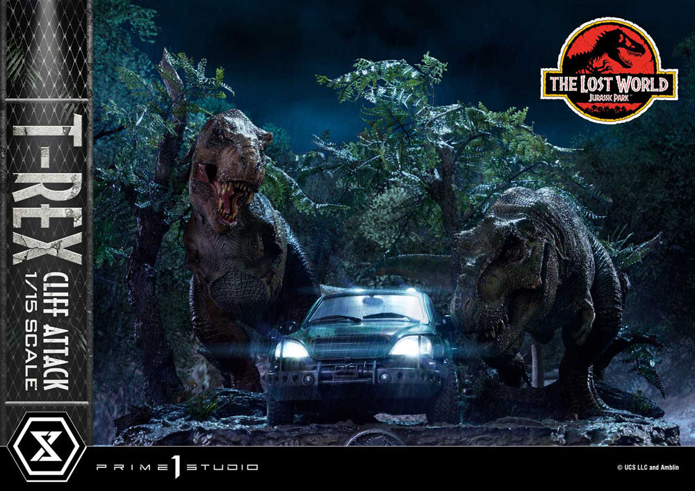 Jurassic World: The Lost World Statue 1/15 T-Rex Cliff Attack Bonus Version 53 cm 4582647121011