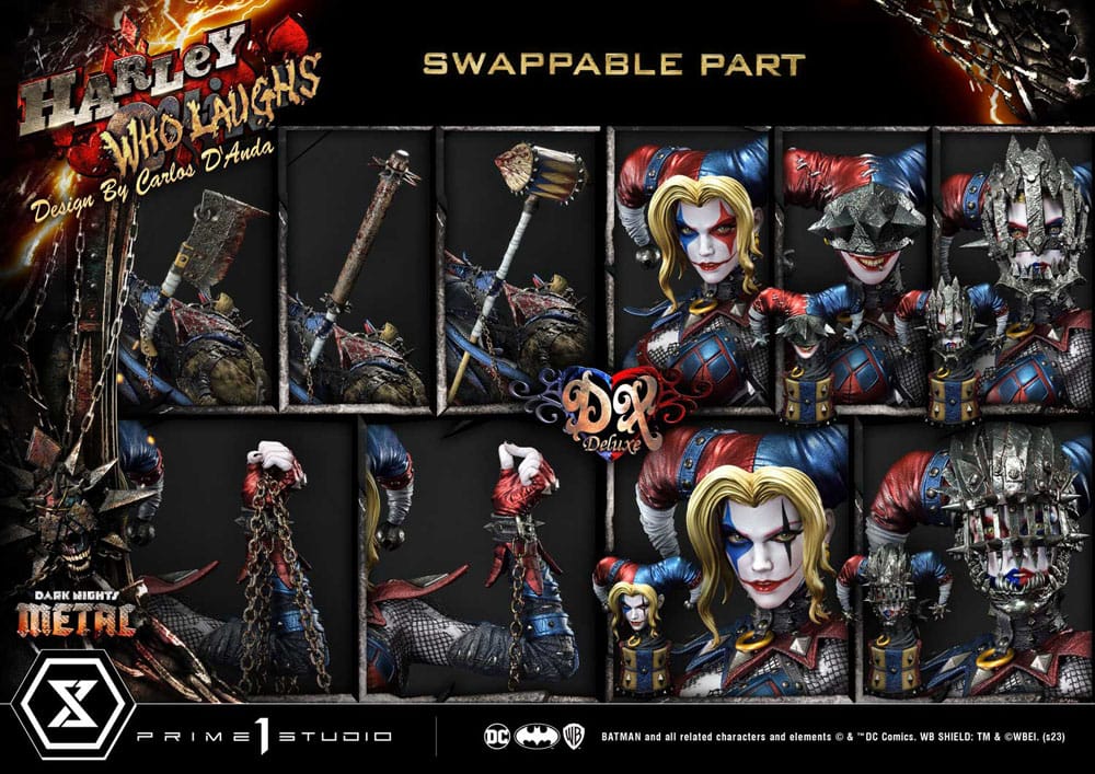 Dark Nights: Metal Museum Masterline Series Statue 1/3 Harley Quinn Who Laughs Concept Design by Caelos D`anda Deluxe Version 78 cm 4580708047911