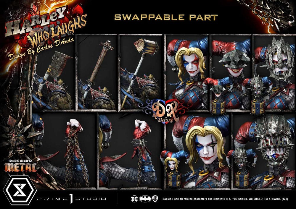 Dark Nights: Metal Museum Masterline Series Statue 1/3 Harley Quinn Who Laughs Concept Design by Caelos D`anda Deluxe Bonus Version 78 cm 4580708047928