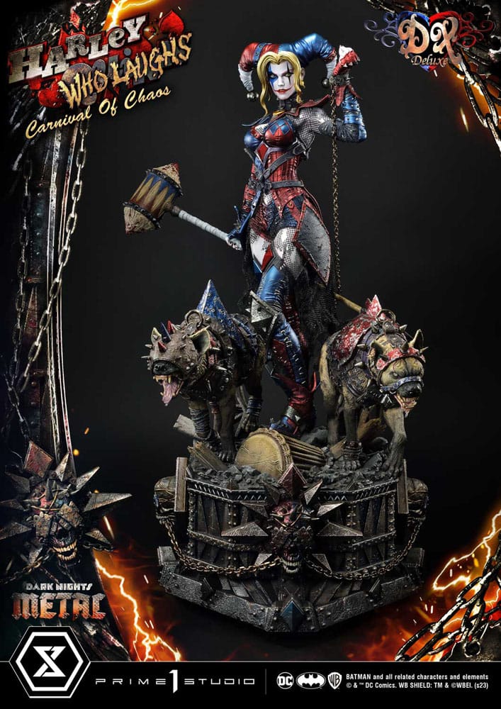 Dark Nights: Metal Museum Masterline Series Statue 1/3 Harley Quinn Who Laughs Concept Design by Caelos D`anda Deluxe Bonus Version 78 cm 4580708047928