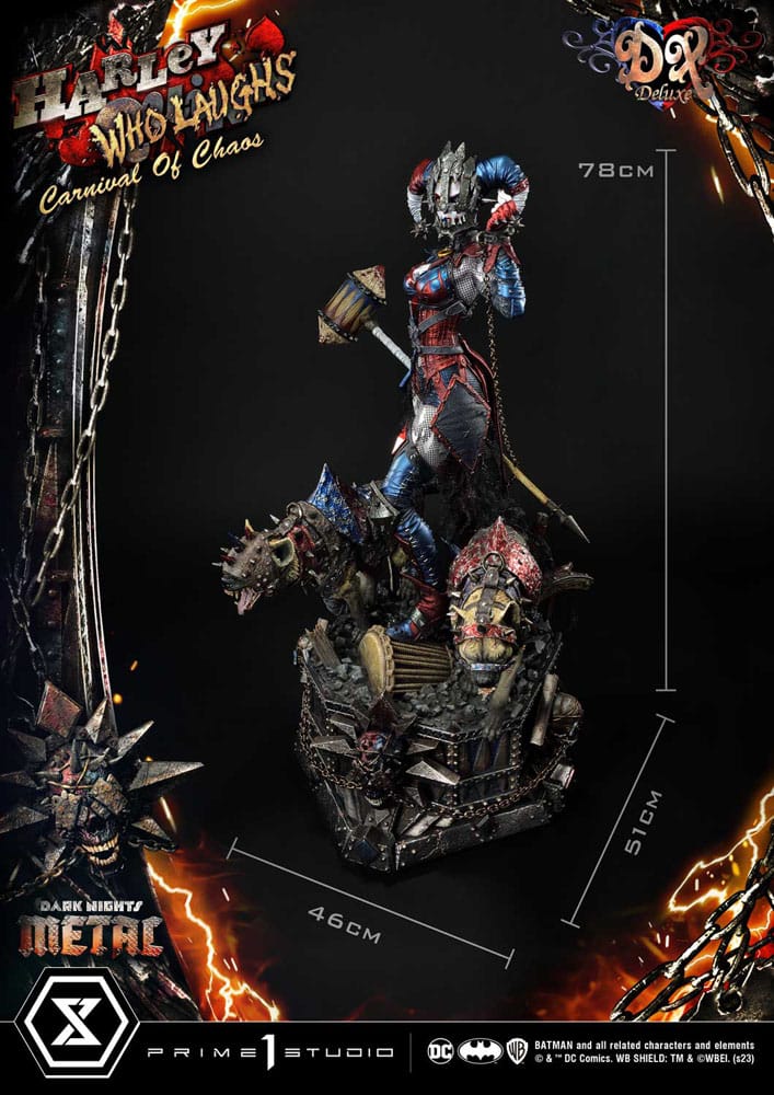 Dark Nights: Metal Museum Masterline Series Statue 1/3 Harley Quinn Who Laughs Concept Design by Caelos D`anda Deluxe Bonus Version 78 cm 4580708047928