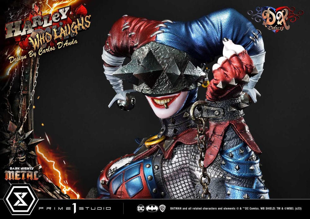 Dark Nights: Metal Museum Masterline Series Statue 1/3 Harley Quinn Who Laughs Concept Design by Caelos D`anda Deluxe Bonus Version 78 cm 4580708047928