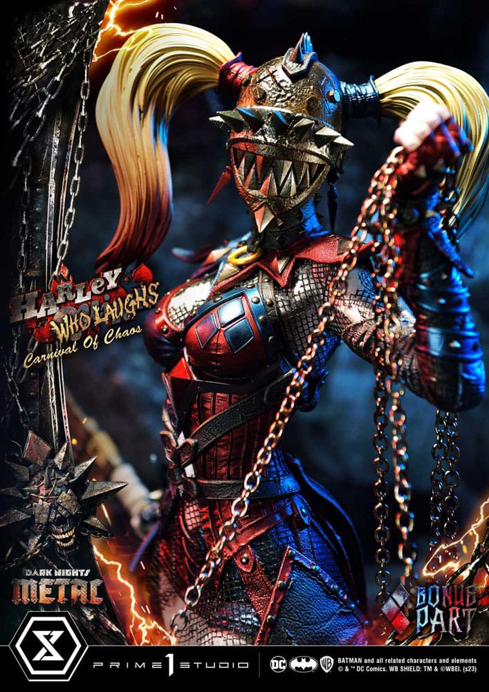 Dark Nights: Metal Museum Masterline Series Statue 1/3 Harley Quinn Who Laughs Concept Design by Caelos D`anda Deluxe Bonus Version 78 cm 4580708047928