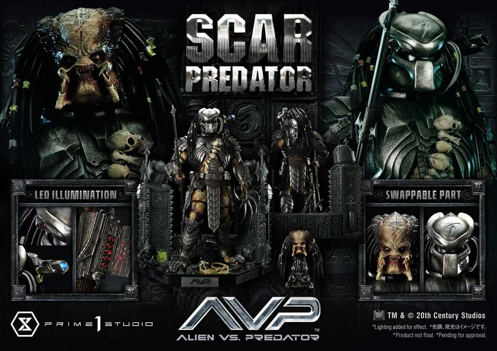 The Alien vs. Predator Museum Masterline Series Statue 1/3 Scar Predator Deluxe Bonus Version 93 cm 4580708048444