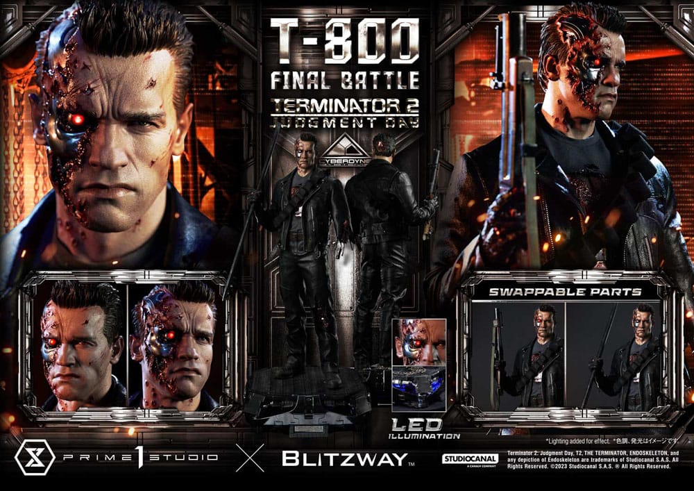 Terminator 2 Museum Masterline Series Statue 1/3 T-800 Final Battle Regular Version 75 cm 4580708048666