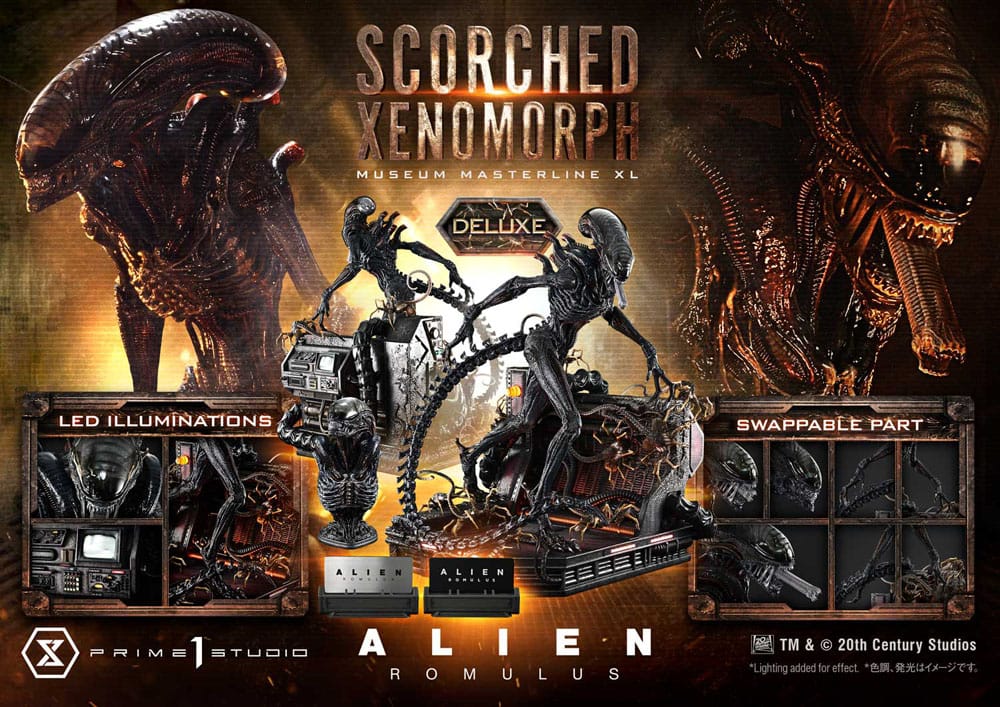 Alien: Romulus Museum Masterline XL Statue 1/3 Scorched Xenomorph Deluxe Bonus Version 98 cm 4582647121875