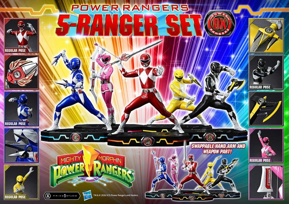 Mighty Morphin Power Rangers Premium Masterline Set of 5 Statues 1/4 Deluxe Version 62 cm 4582647125064