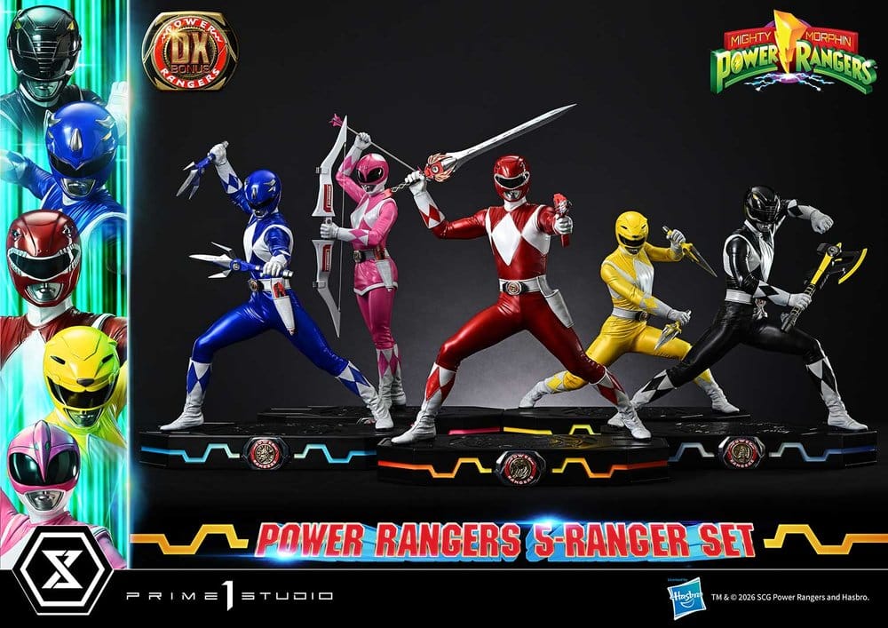 Mighty Morphin Power Rangers Premium Masterline Set of 5 Statues 1/4 Deluxe Bonus Version 62 cm 4582647125071