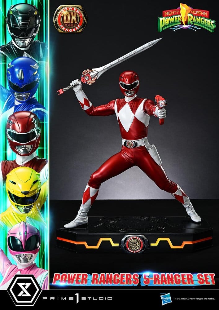 Mighty Morphin Power Rangers Premium Masterline Set of 5 Statues 1/4 Deluxe Bonus Version 62 cm 4582647125071