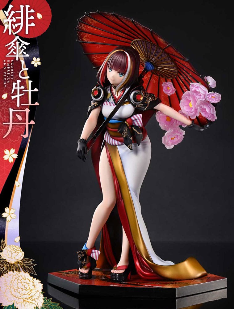 Original Illustration by Fuzichoco Prisma Wing PVC Statue 1/7 Scarlet Umbrella And Peony 28 cm  4582647120397