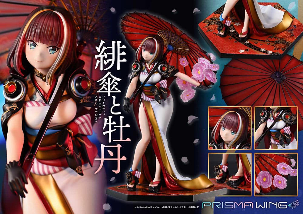 Original Illustration by Fuzichoco Prisma Wing PVC Statue 1/7 Scarlet Umbrella And Peony 28 cm  4582647120397
