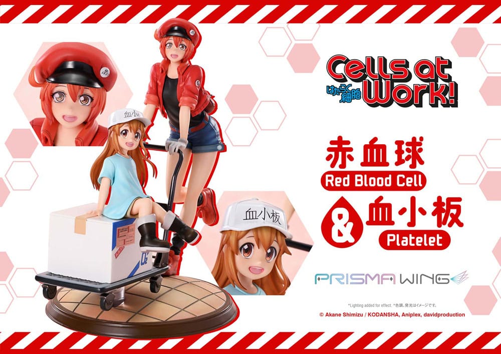 Cells at Work Prisma Wing PVC Statue Red Blood Cell & Platelet  26 cm   4582647121172