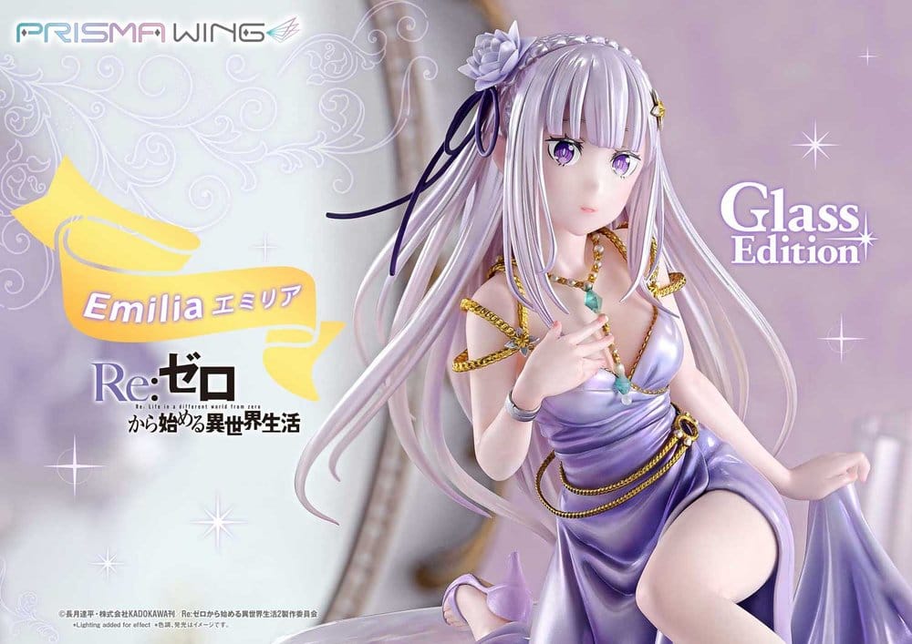 Re:Zero Prisma Wing Statue 1/7 Emilia Glass Edition Bonus Version 29 cm 4582647123602