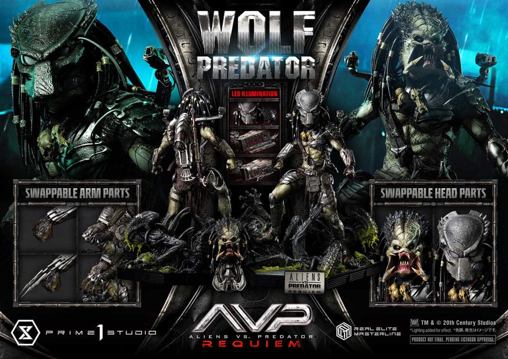 Alien vs. Predator Real Elite Masterline Series Statue 1/3 Requiem Wolf Predator 95 cm 4582647121622