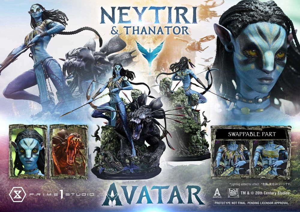 Avatar (Film) Real Elite Masterline Series Statue 1/4 Neytiri & Thanator 75 cm  4582647123282