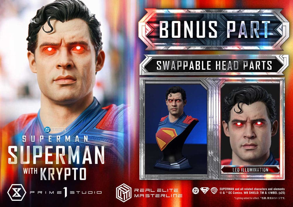 Superman (2025) Real Elite Masterline Series Statue 1/3 Superman with Krypto Bonus Version 95 cm  4582647123022