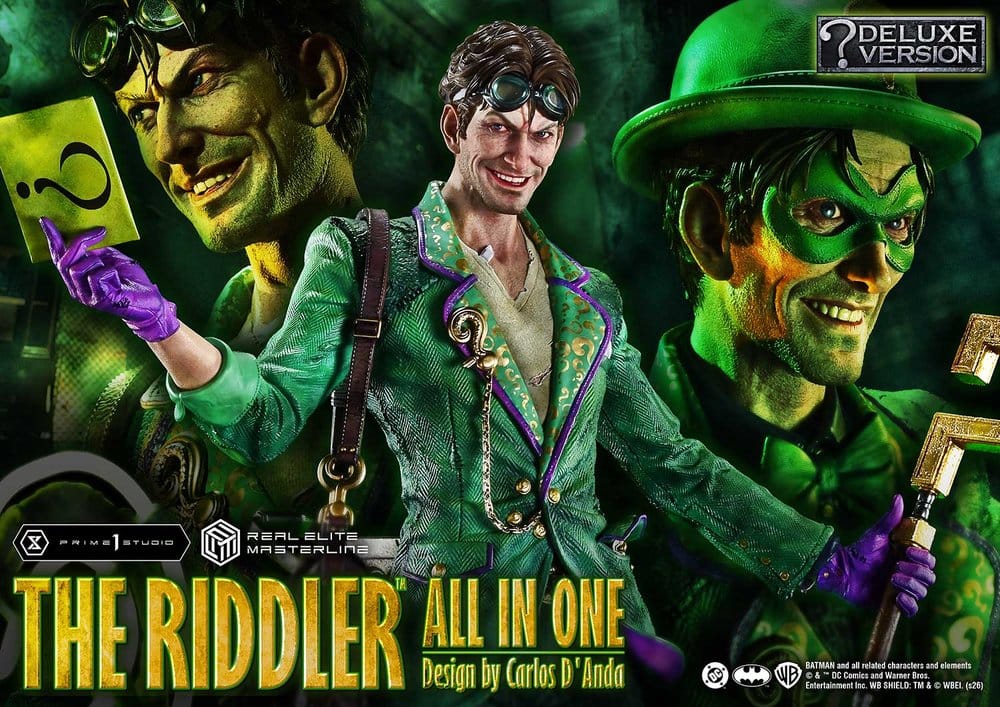 DC Comics Real Elite Masterline Series Statue 1/3 The Riddler All In One (Design by Carlos D'Anda) Deluxe Version 74 cm 4582647125286