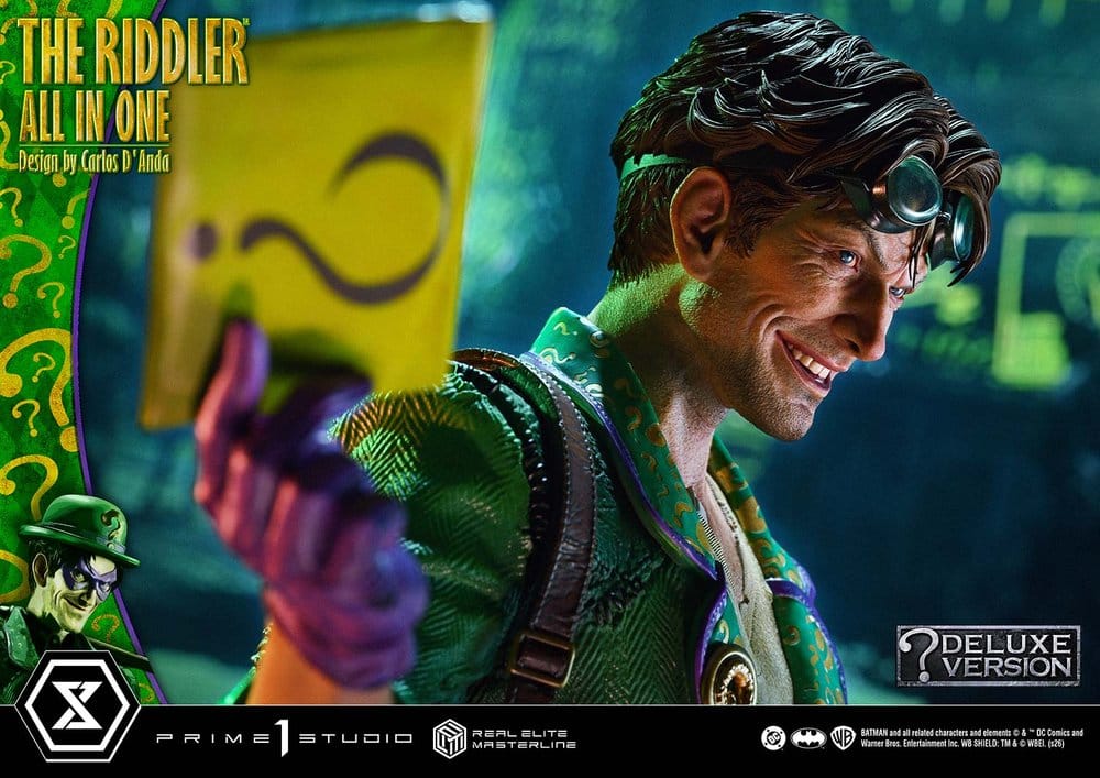 DC Comics Real Elite Masterline Series Statue 1/3 The Riddler All In One (Design by Carlos D'Anda) Deluxe Version 74 cm 4582647125286